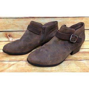 Collection by Clarks Adreena Brown Leather Ankle Boots Booties Womens 9 M (y6e)